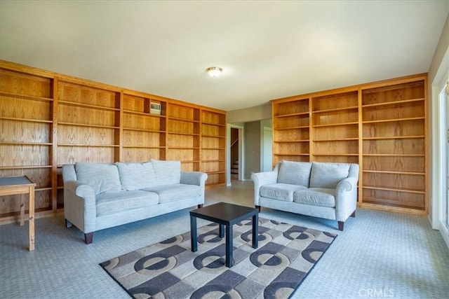 view of carpeted living area