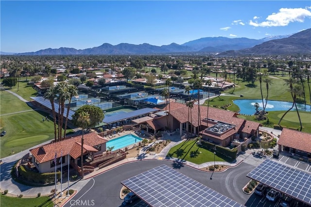 1 Valencia Dr, Rancho Mirage, CA 92270 - aerial view of residential area with a water and mountain view and a local golf course
