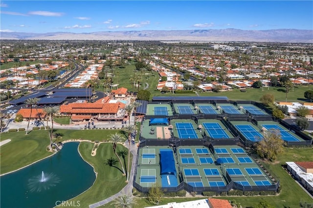 1 Valencia Dr, Rancho Mirage, CA 92270 - aerial view of residential area featuring a water and mountain view and a local golf course