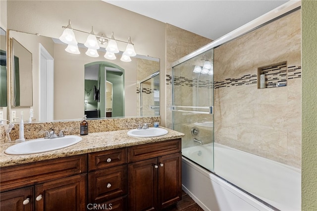 23412 Pacific Park Dr Unit 40H, Aliso Viejo, CA 92656 - bathroom with bath / shower combo with glass door and double vanity