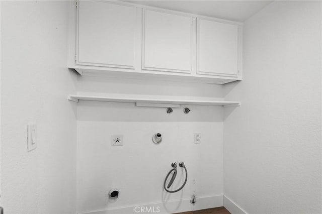 16 Encina, Irvine, CA 92620 - clothes washing area featuring electric dryer hookup, cabinet space, washer hookup, hookup for a gas dryer, and baseboards