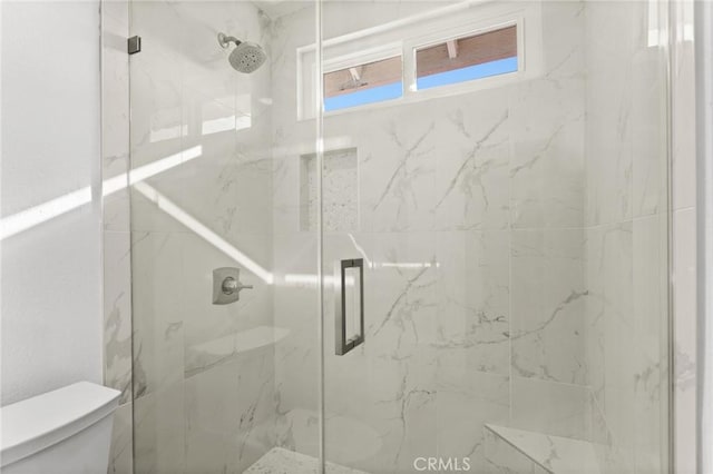 16 Encina, Irvine, CA 92620 - bathroom featuring toilet and a marble finish shower