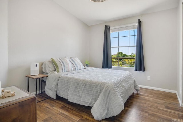 3465 Barrett Vw, Alpine, CA 91901 - bedroom with dark wood-style floors, baseboards, and lofted ceiling