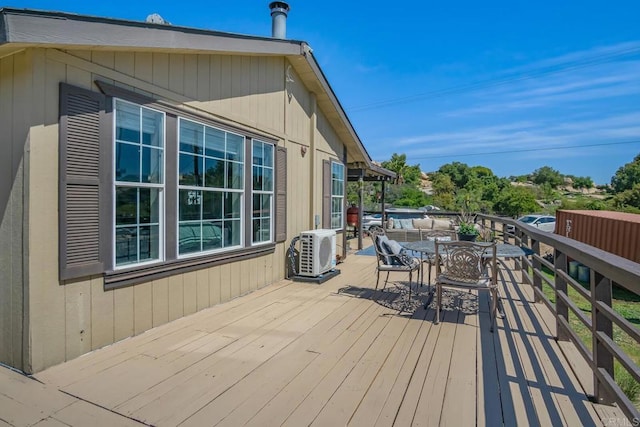 3465 Barrett Vw, Alpine, CA 91901 - wooden terrace with a cooling unit and outdoor dining area