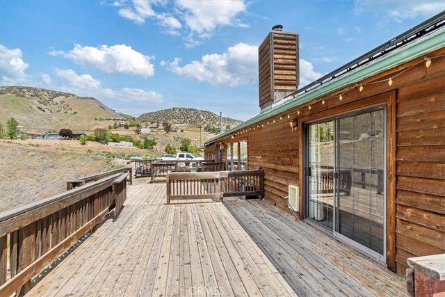 770 Roads End, Lebec, CA 93243 - wooden terrace with a mountain view