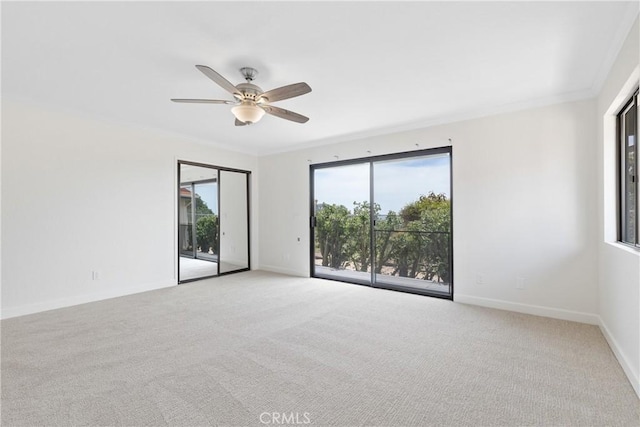 2918 Los Campos Dr, Fallbrook, CA 92028 - empty room with a ceiling fan, carpet flooring, and baseboards