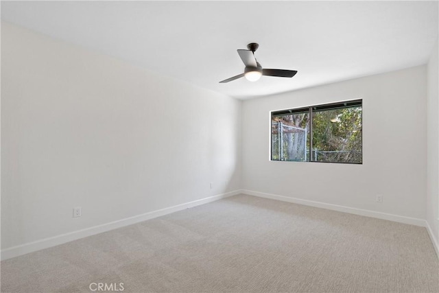 2918 Los Campos Dr, Fallbrook, CA 92028 - spare room featuring ceiling fan, light colored carpet, and baseboards