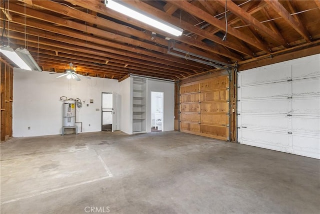 2918 Los Campos Dr, Fallbrook, CA 92028 - garage featuring electric water heater and a ceiling fan