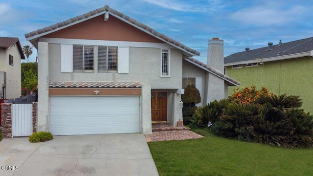 7816 Quartz Ave, Los Angeles, CA 91306 - view of front facade featuring concrete driveway, an attached garage, and a tiled roof