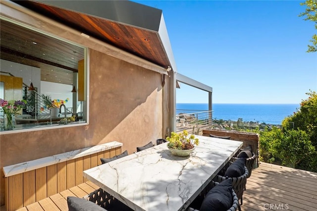 856 Diamond, Laguna Beach, CA 92651 - deck with a water view and outdoor dining space