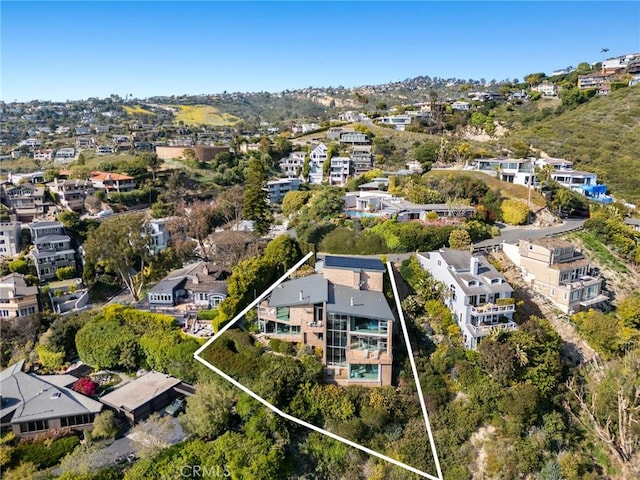 856 Diamond, Laguna Beach, CA 92651 - aerial perspective of suburban area with property parcel outlined