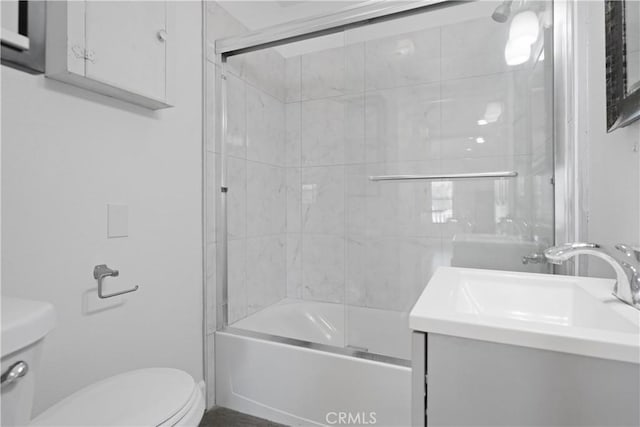 23821 Norma Dr, Menifee, CA 92587 - full bathroom with toilet, enclosed tub / shower combo, and vanity