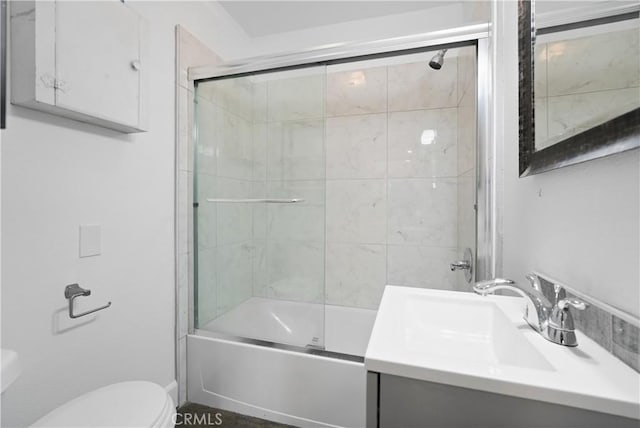23821 Norma Dr, Menifee, CA 92587 - full bathroom featuring toilet, enclosed tub / shower combo, and vanity