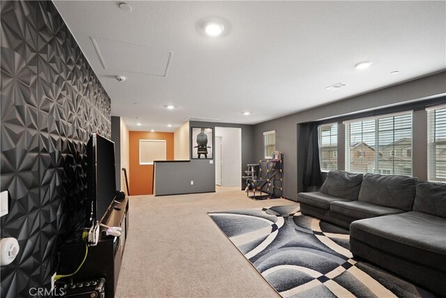 26643 Baneberry Ct, Menifee, CA 92585 - carpeted living area featuring recessed lighting