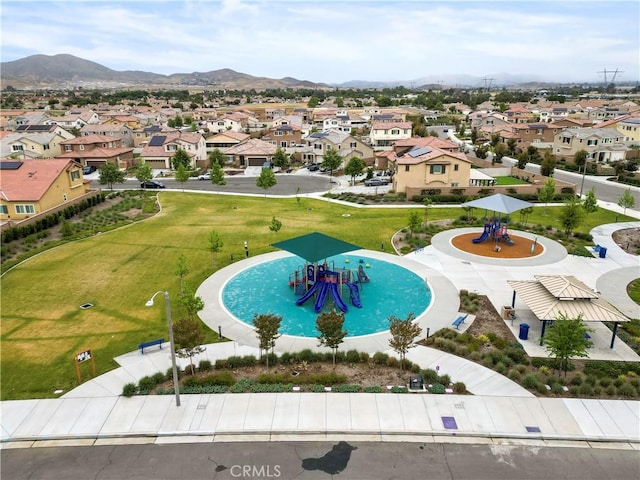 26643 Baneberry Ct, Menifee, CA 92585 - aerial perspective of suburban area featuring a mountainous background and a recreational park