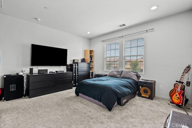 19321 Carranza Ln, Saugus, CA 91350 - bedroom with carpet flooring, visible vents, baseboards, and recessed lighting