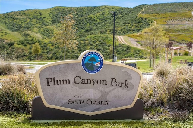 19321 Carranza Ln, Saugus, CA 91350 - community / neighborhood sign featuring a mountain view