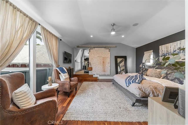 291 Argonne Ave, Long Beach, CA 90803 - living area featuring wood finished floors, ceiling fan, and lofted ceiling