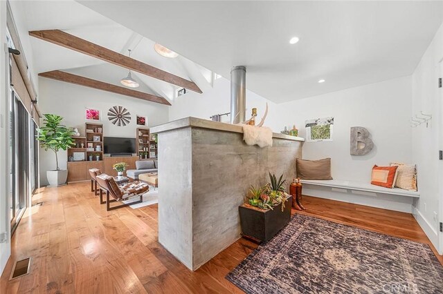 291 Argonne Ave, Long Beach, CA 90803 - hallway featuring wood finished floors and recessed lighting