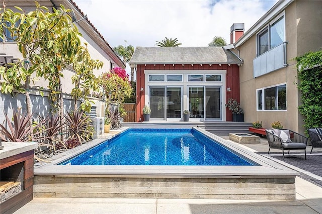 291 Argonne Ave, Long Beach, CA 90803 - view of swimming pool featuring a patio area and an outbuilding