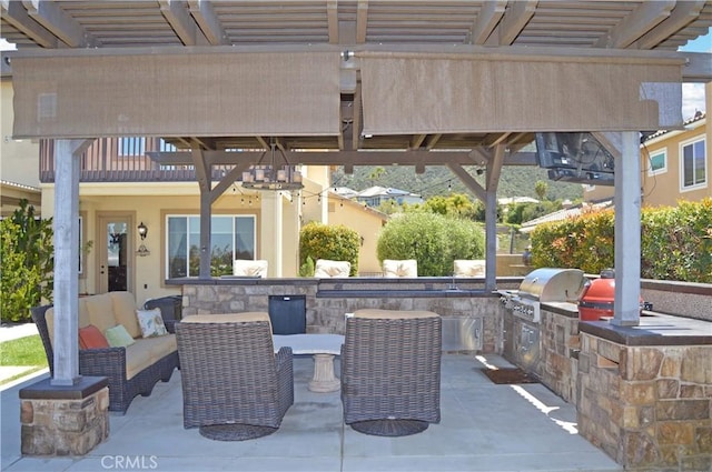 13622 Canyon Crest Rd, Yucaipa, CA 92399 - view of patio with an outdoor bar