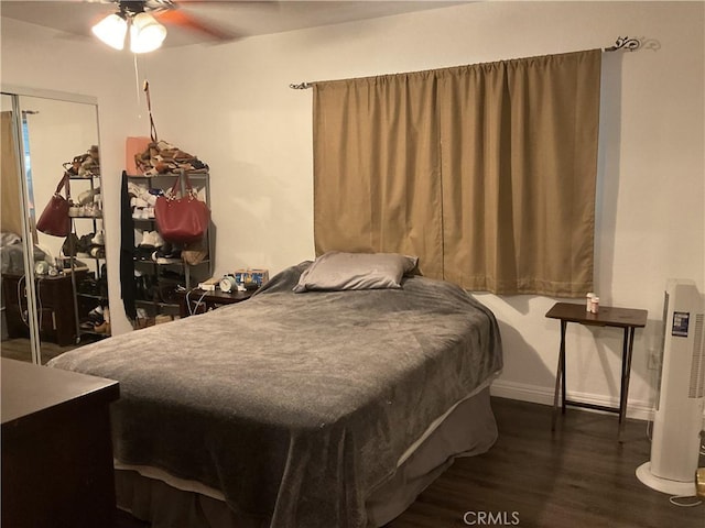 322 N Fillmore Ave, Rialto, CA 92376 - bedroom with wood finished floors and ceiling fan