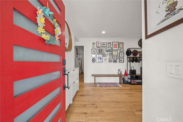 19542 Constellation Ln, Huntington Beach, CA 92646 - entryway featuring light wood-style floors and recessed lighting