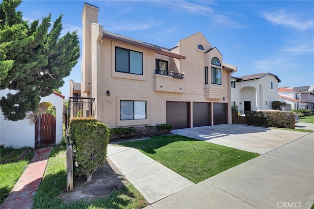 4560 Cleveland Ave Unit 101, San Diego, CA 92116 - multi unit property featuring concrete driveway, a gate, an attached garage, a balcony, and stucco siding