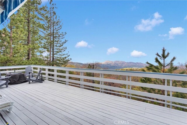 28935 Banff Dr, Lake Arrowhead, CA 92352 - deck featuring a mountain view