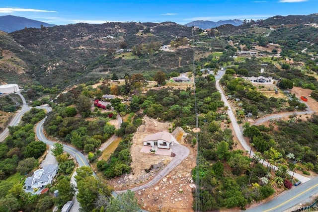 aerial view featuring a mountain view