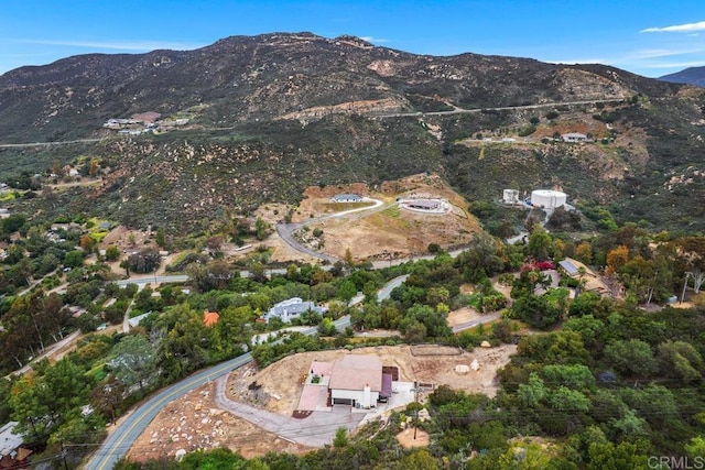 bird's eye view with a mountain view