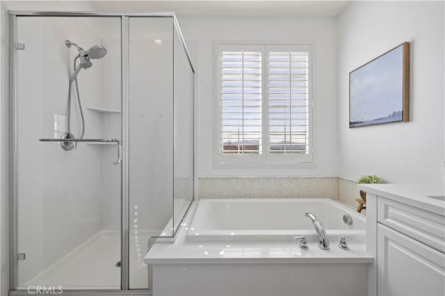 29034 Via Patina, Valencia, CA 91354 - full bath featuring plenty of natural light, a stall shower, and a bath