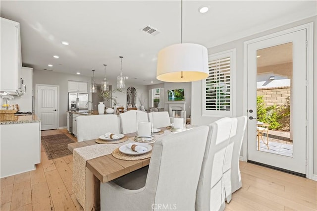 29034 Via Patina, Valencia, CA 91354 - dining room featuring recessed lighting and light wood-style floors