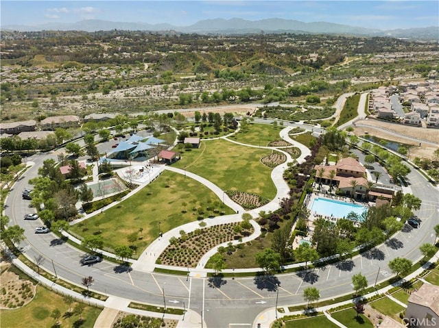 29034 Via Patina, Valencia, CA 91354 - aerial view of property's location with mountains and a pool area