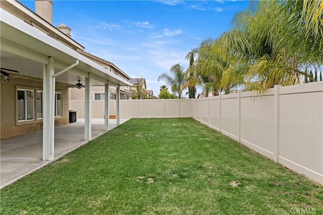 28823 Tonya St, Murrieta, CA 92563 - view of yard with a patio area, a ceiling fan, and a fenced backyard