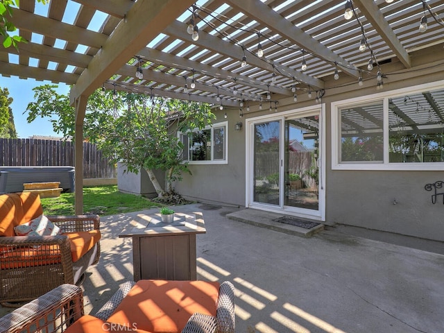 22661 Claude Cir, Lake Forest, CA 92630 - view of patio with a hot tub and a pergola