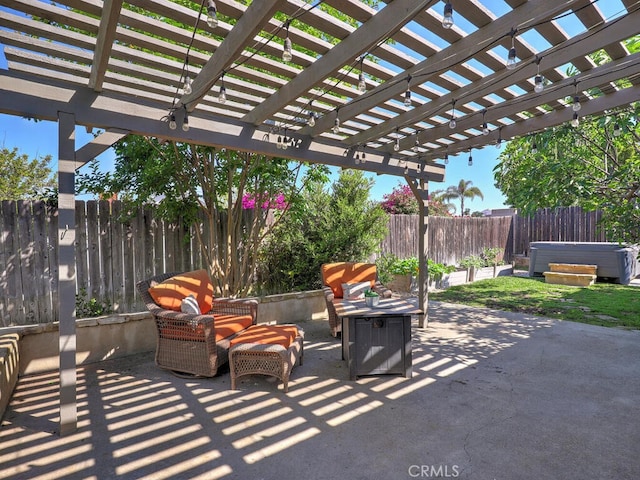22661 Claude Cir, Lake Forest, CA 92630 - fenced backyard featuring a hot tub, a patio area, and a pergola