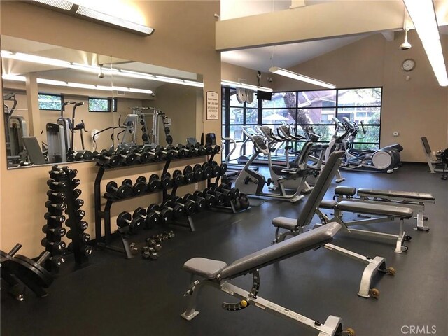 22661 Claude Cir, Lake Forest, CA 92630 - exercise room featuring high vaulted ceiling