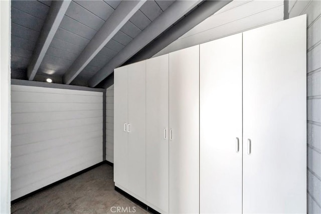 1760 N Yurok St, Orange, CA 92867 - interior space featuring lofted ceiling with beams and carpet