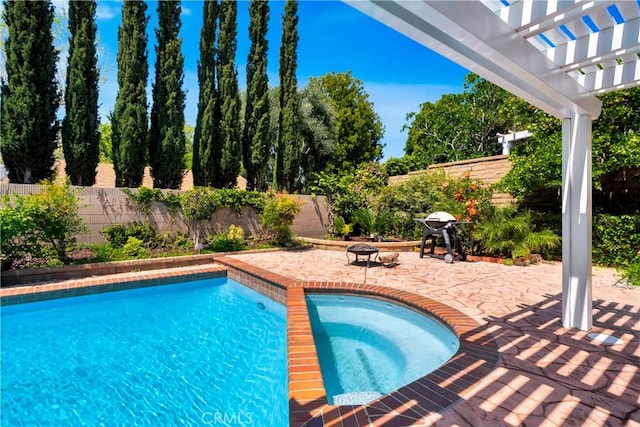 1760 N Yurok St, Orange, CA 92867 - view of pool with a fenced backyard, a pergola, a patio, and a fenced in pool