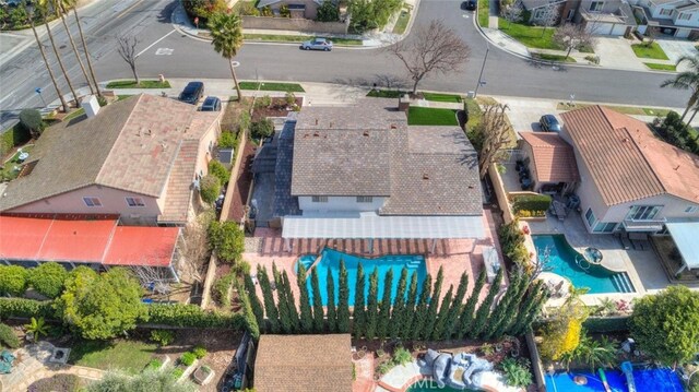 1760 N Yurok St, Orange, CA 92867 - aerial perspective of suburban area with a pool area