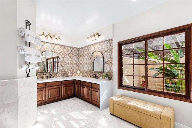 9 Maverick Ln, Bell Canyon, CA 91307 - bar featuring plenty of natural light, a sink, and backsplash