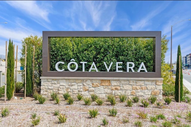 view of community sign