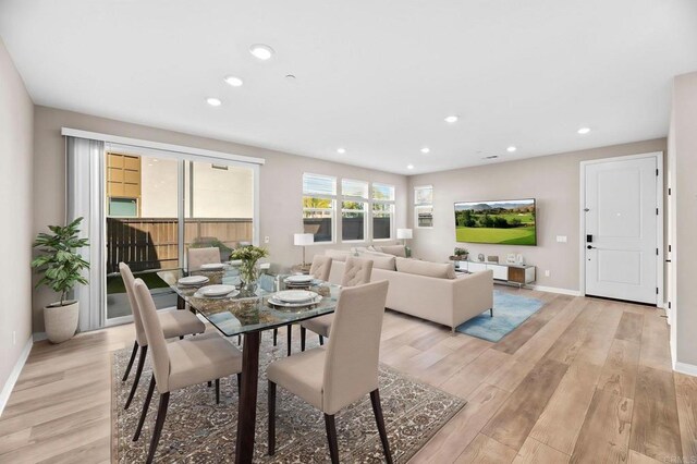 2167 Trevi Cir, Chula Vista, CA 91913 - dining space with light wood-style flooring and recessed lighting