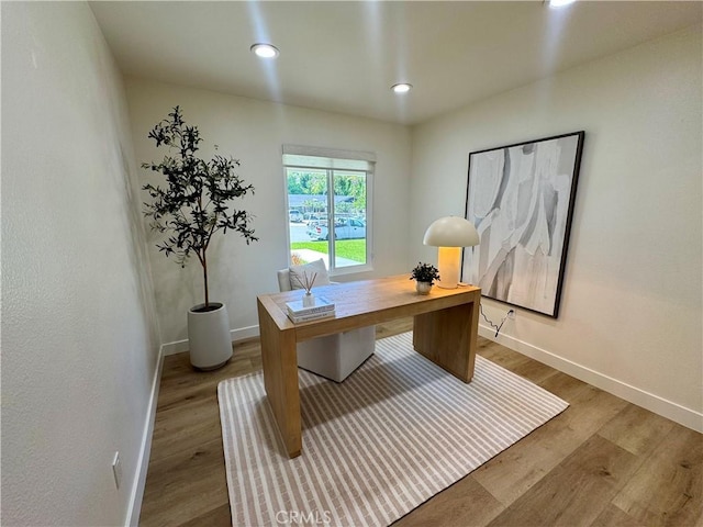 29521 Via, San Sebastian, Laguna Niguel, CA 92677 - office featuring wood finished floors, baseboards, and recessed lighting
