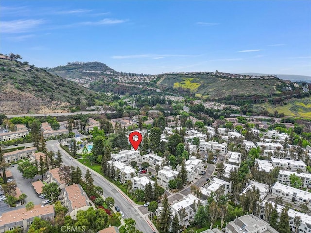 aerial overview of property's location with mountains
