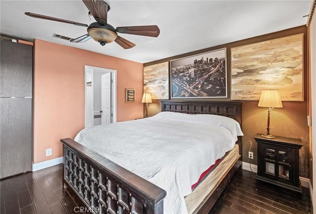 5048 W 121st St, Hawthorne, CA 90250 - bedroom with wood-type flooring, baseboards, and ceiling fan