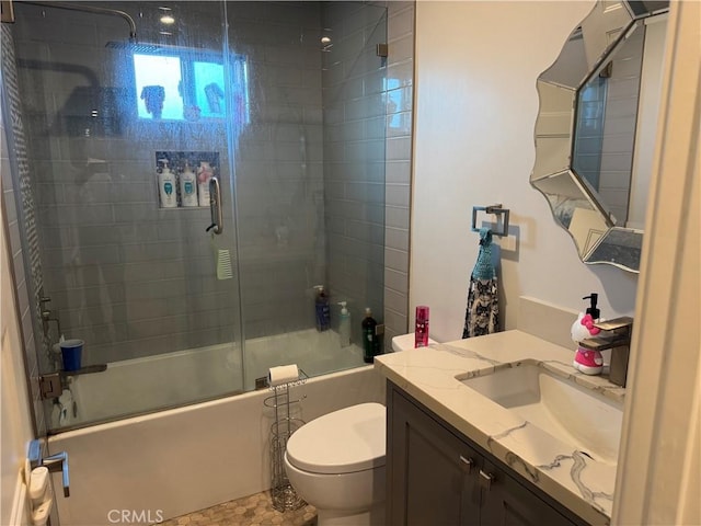14825 Cranbrook Ave, Hawthorne, CA 90250 - full bathroom featuring shower / bath combination with glass door, toilet, and vanity