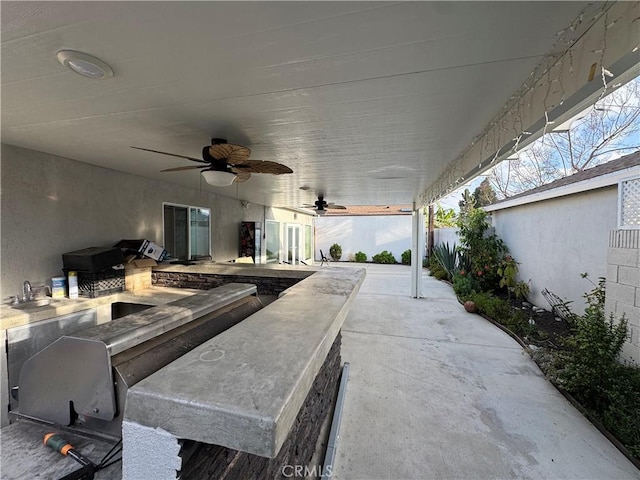 14825 Cranbrook Ave, Hawthorne, CA 90250 - view of patio / terrace featuring a ceiling fan and fence