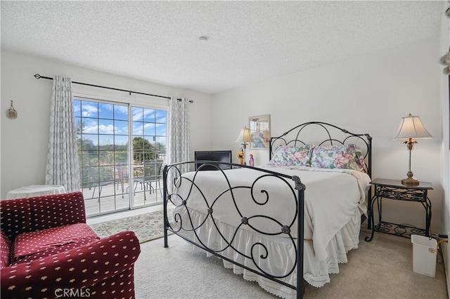 11806 Thunderbird Ave, Porter Ranch, CA 91326 - bedroom with carpet flooring, access to outside, and a textured ceiling